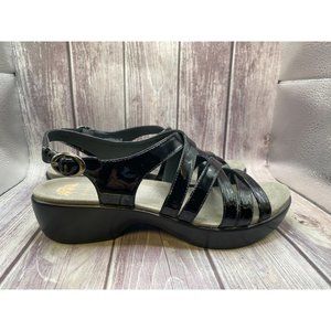 Dansko Dani Black Leather Strappy Sandals Womens Size 7.5/8 38